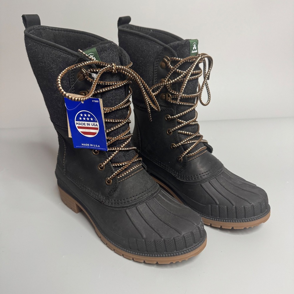 Kamik Sienna 2 Women Sz‎ 7 Black Flannel Waterproof Winter Duck Boots